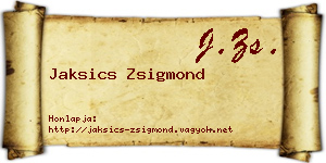 Jaksics Zsigmond névjegykártya