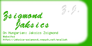 zsigmond jaksics business card